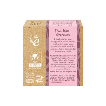 Organic Rose Geranium Travel Size Mini Soap 50g