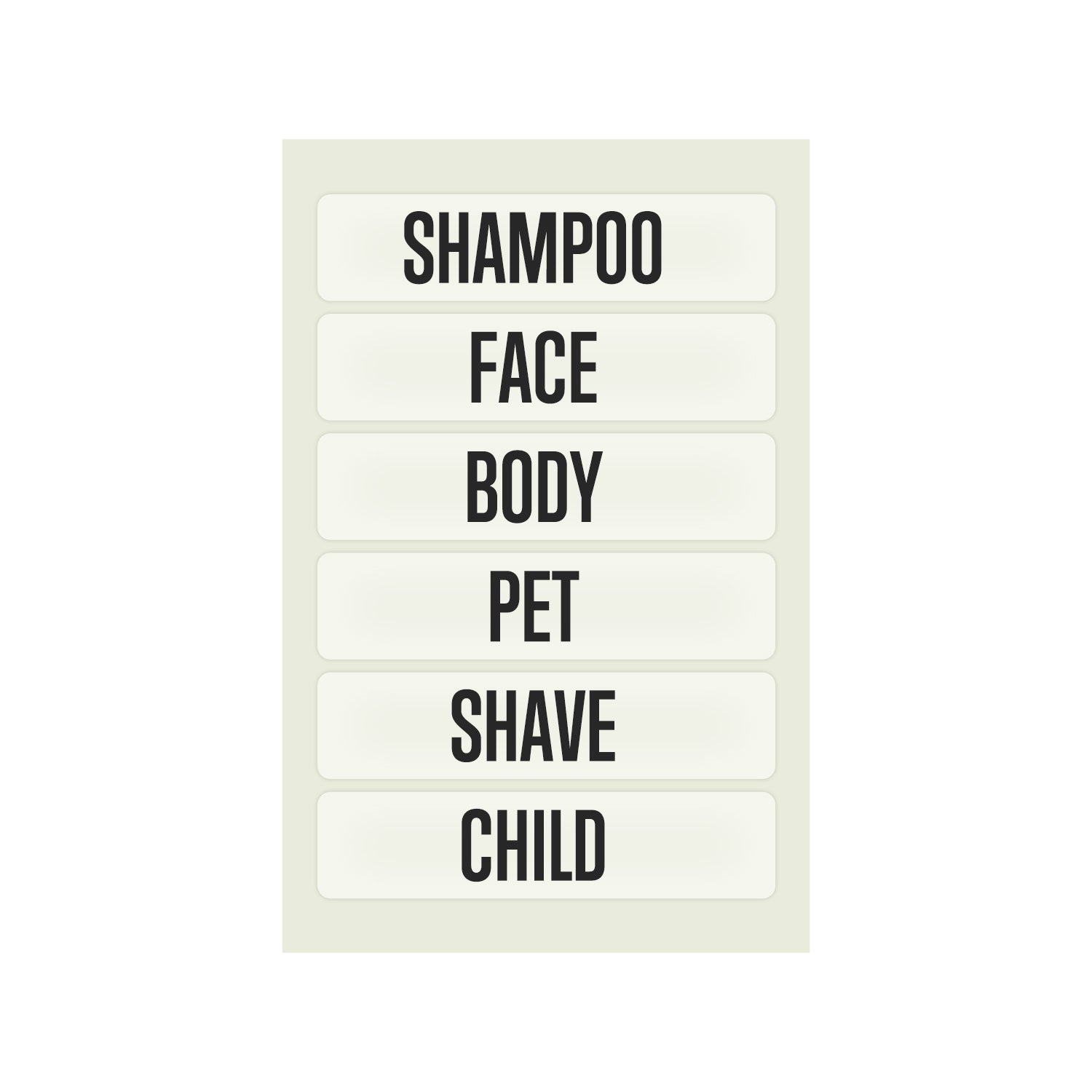 Soap Storage Tin Name Stickers