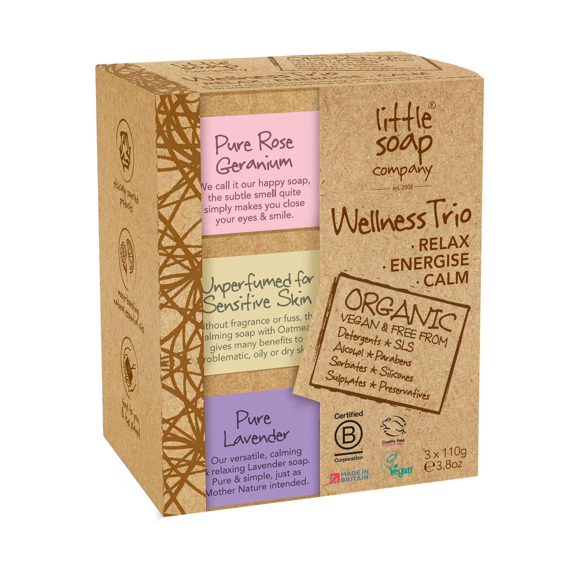 Organic Wellness Trio Gift Pack - 3 x 110g – Little Soap Company