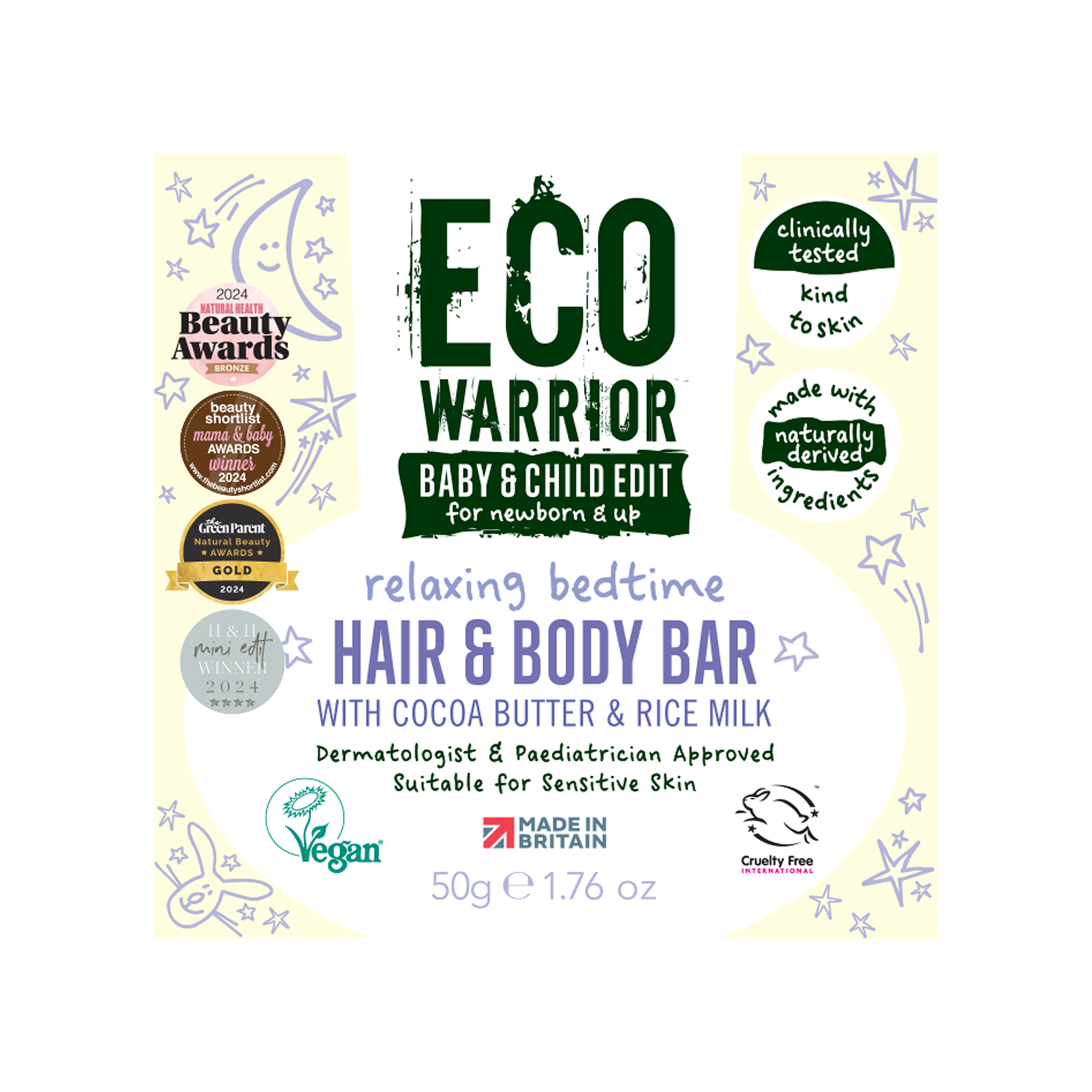 Eco Warrior Baby & Child Bedtime Hair & Body Bar - Little Soap Company