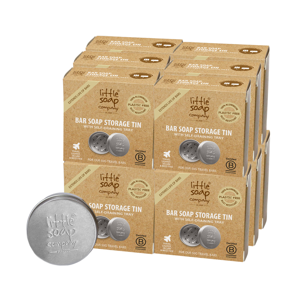 Little Soap Company Mini Bar Soap Storage Tin - Case of 12