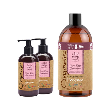 Organic Rose Geranium Handwash Refill Bundle (2 pack)