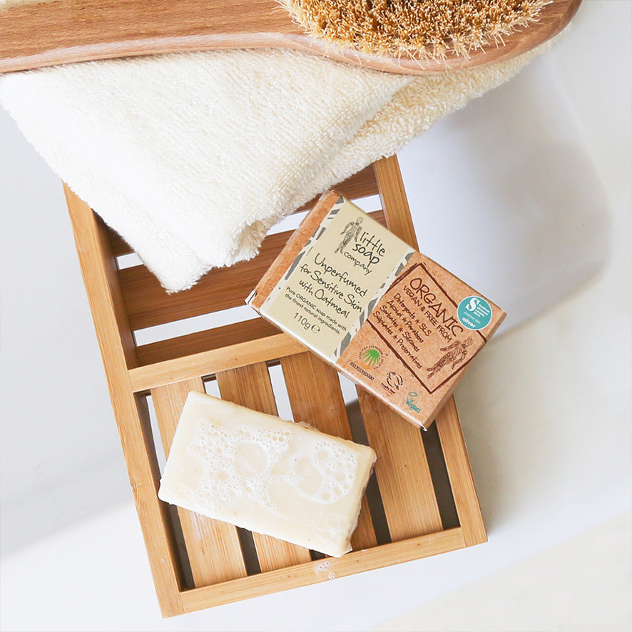 Little Soap Company Haferflocken Seife Unparfümiert - 110g, Vegan, Bio, Für Empfindliche Haut